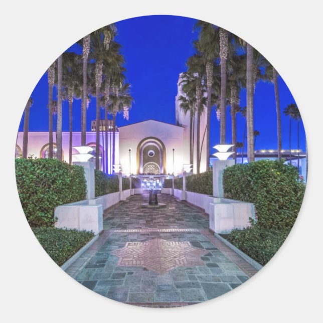 USA, California, Los Angeles, Union Station Classic Round Sticker (Front)