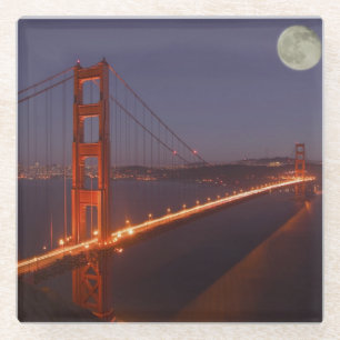 USA, California, Marin. Moonrise above the Glass Coaster