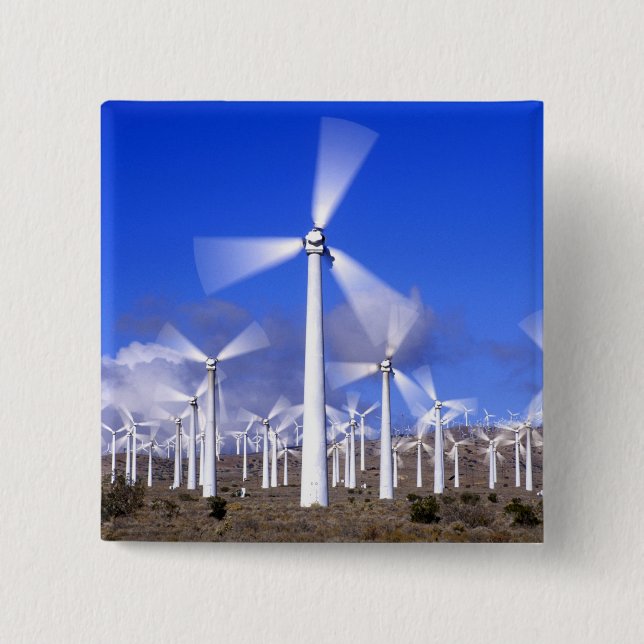 USA, California, Mojave. View of a wind turbine 15 Cm Square Badge (Front)