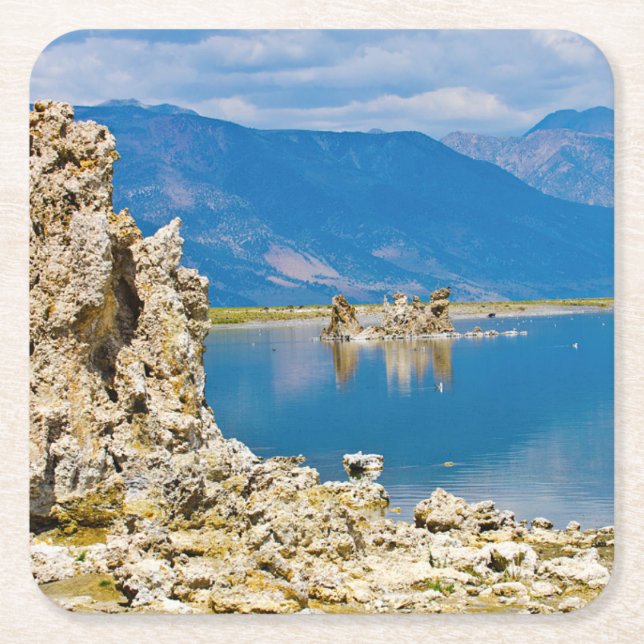 USA, California, Mono Lake South Tufa Reserve Square Paper Coaster (Front)