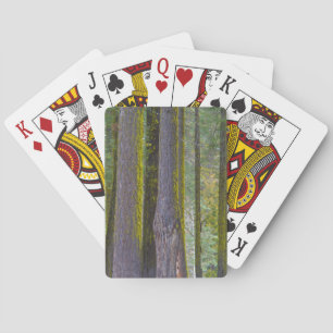 USA, California. Moss Covered Tree Trunks Playing Cards