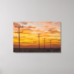 USA, California, Palm Springs, power line at 2 Canvas Print