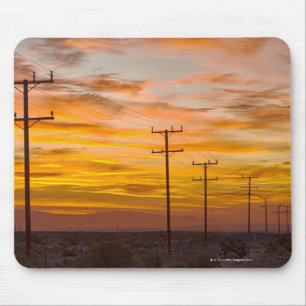 USA, California, Palm Springs, power line at 2 Mouse Mat