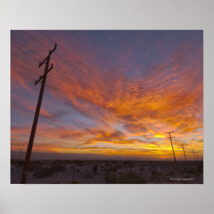 USA, California, Palm Springs, power line at Poster