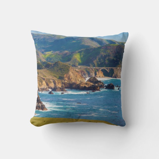 USA, California. Panorama Of Big Sur With Bixby Cushion (Front)