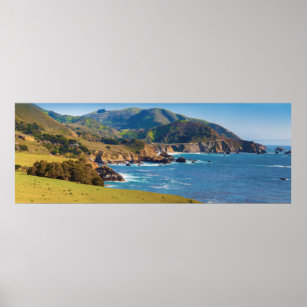 USA, California. Panorama Of Big Sur With Bixby Poster