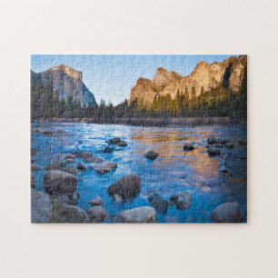 USA, California. Rocky Reflections In Merced Jigsaw Puzzle
