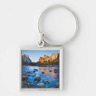 USA, California. Rocky Reflections In Merced Key Ring