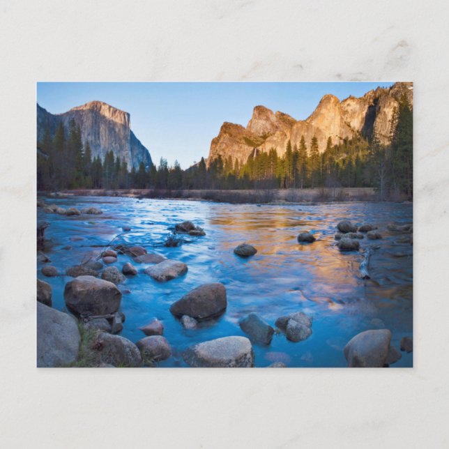 USA, California. Rocky Reflections In Merced Postcard (Front)