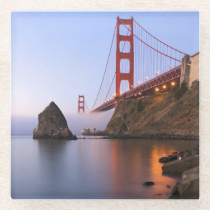 USA, California, San Francisco. Golden Gate 2 Glass Coaster