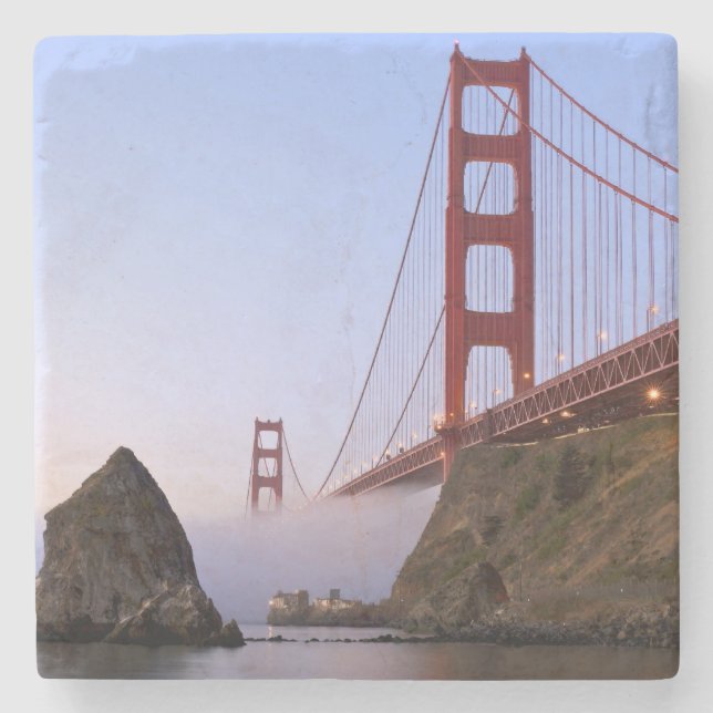 USA, California, San Francisco. Golden Gate 3 Stone Coaster (Front)