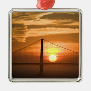USA. California. San Francisco. Sun setting Metal Tree Decoration