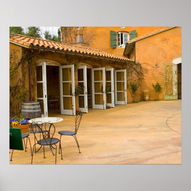 USA, California, Sonoma Valley, Patio at Viansa Poster (Front)