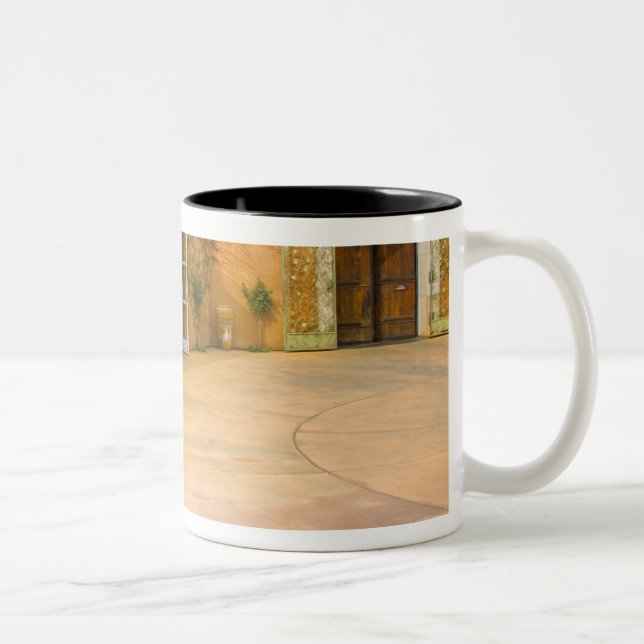 USA, California, Sonoma Valley, Patio at Viansa Two-Tone Coffee Mug (Right)