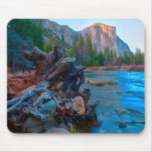 USA, California. Tree Roots In Merced River Mouse Mat