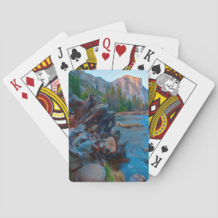 USA, California. Tree Roots In Merced River Playing Cards