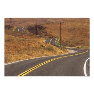 USA, California. Winding country road. Credit Photo Print