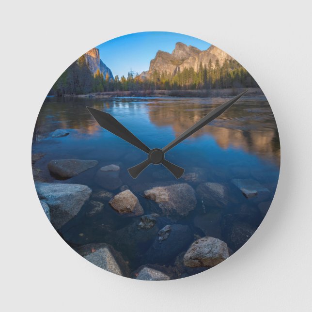 USA, California. Yosemite Valley View 2 Round Clock (Front)