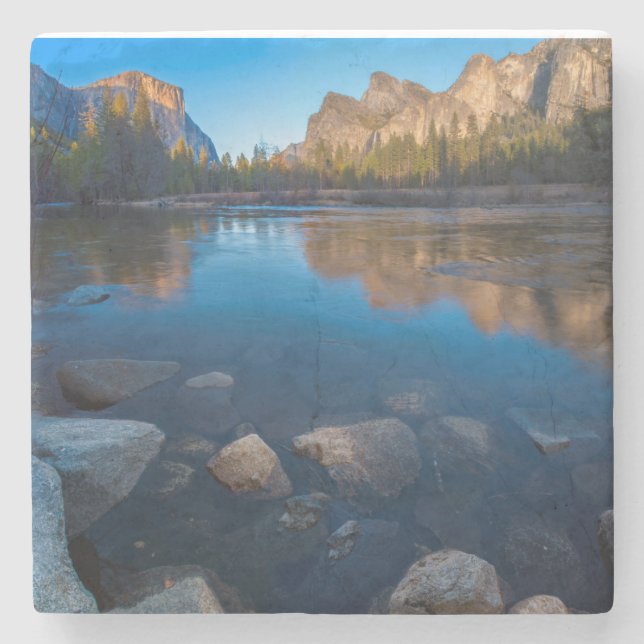 USA, California. Yosemite Valley View 2 Stone Coaster (Front)