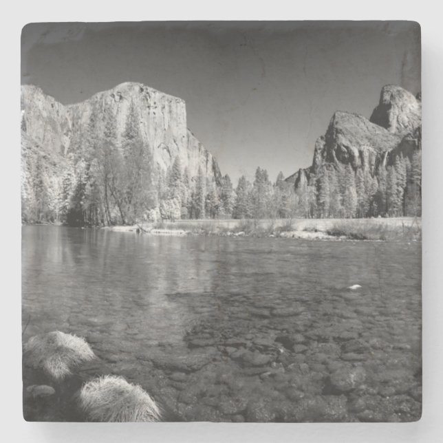 USA, California. Yosemite Valley View Stone Coaster (Front)