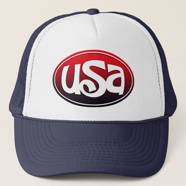 USA Calligraphy Trucker Hat (Front)