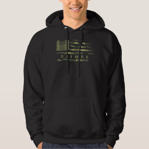 Usa Camo Flag Djembe Drum Musician Drummer Silhoue Hoodie