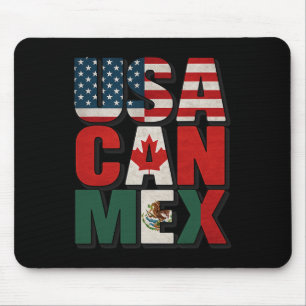 Usa Can Mex Flag Soccer North America Footbyll Fan Mouse Mat