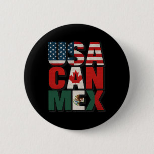 Usa Can Mex Flag Soccer North America Footll Fan A 6 Cm Round Badge
