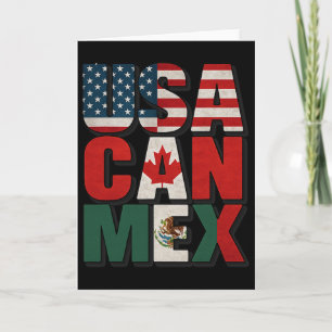 Usa Can Mex Flag Soccer North America Footll Fan A Card
