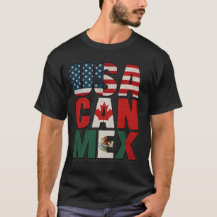 Usa Can Mex Flag Soccer North America Footll Fan A T-Shirt