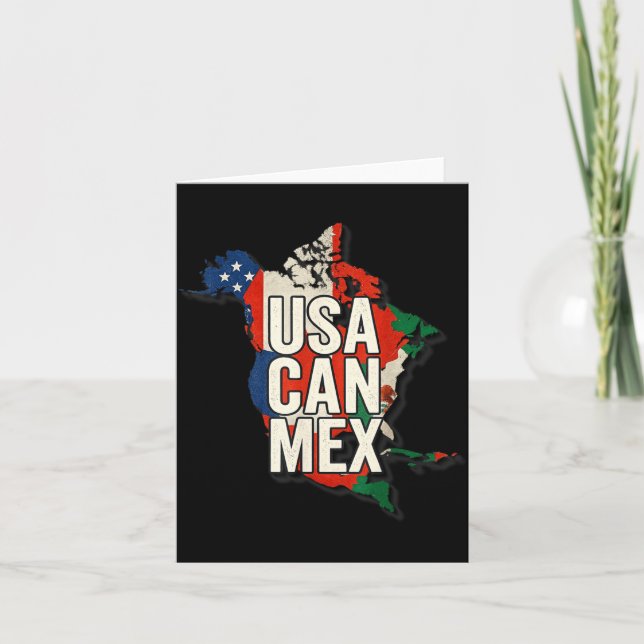 Usa Can Mex Soccer North America Football Fan  Card (Front)