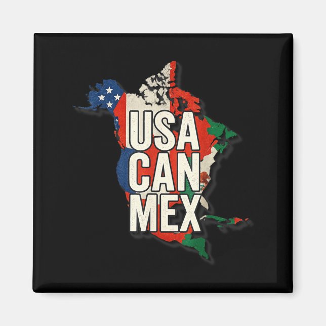Usa Can Mex Soccer North America Football Fan  Magnet (Front)