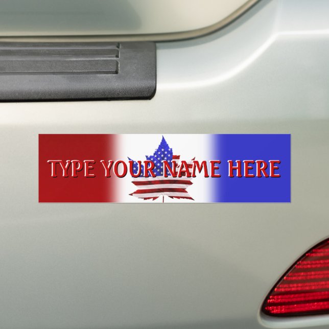 USA Canada Bumper Sticker US Flag Canada Stickets (On Car)