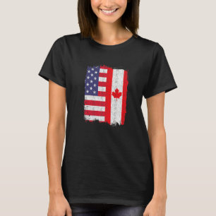 Usa Canada Flag American Canadian T-Shirt