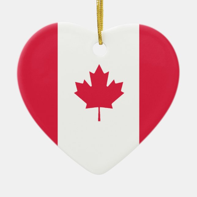 USA & Canada Flag Heart Ornament (Front)