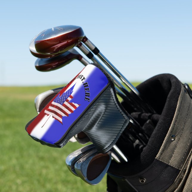 USA Canada Golf Gift Custom US Canada Putter Cover (In Situ)