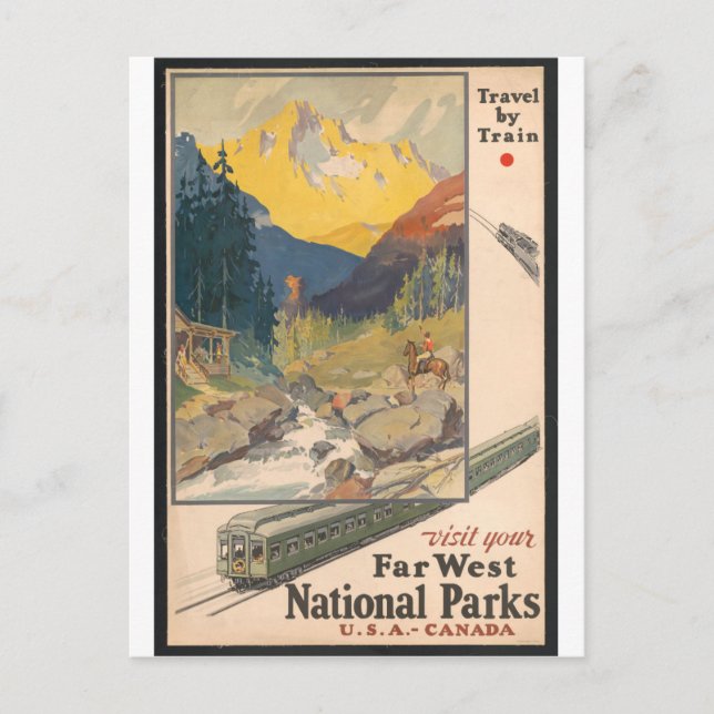 USA Canada National Park Vintage Travel Postcard (Front)