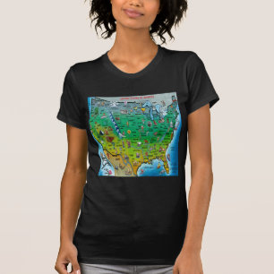 USA Cartoon Map T-Shirt