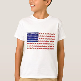 USA cat flag 4th of July red white blue patriotic T-Shirt