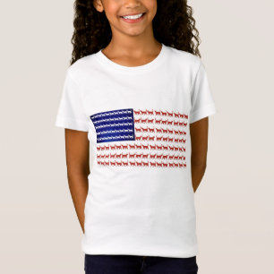 USA cat flag 4th of July red white blue patriotic  T-Shirt