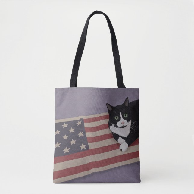 USA Cat  Tote Bag (Front)