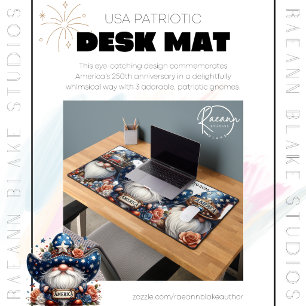 USA Celebrating 250 Years Gnomes Desk Mat