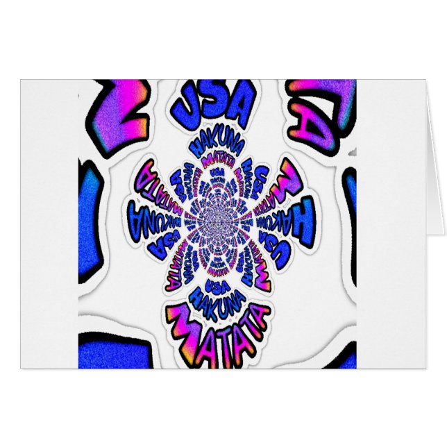 USA Celebration: Lovely Fun Text Dynamic Art (Front Horizontal)