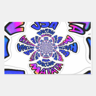 USA Celebration: Lovely Fun Text Dynamic Art Rectangular Sticker