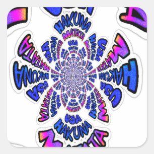 USA Celebration: Lovely Fun Text Dynamic Art Square Sticker
