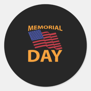 USA Celebration Memorial Day Patriotic Classic Round Sticker