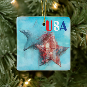 USA Ceramic Ornament