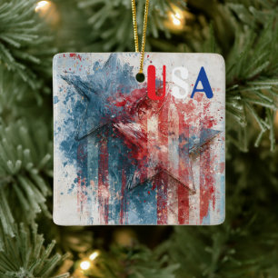 USA Ceramic Ornament