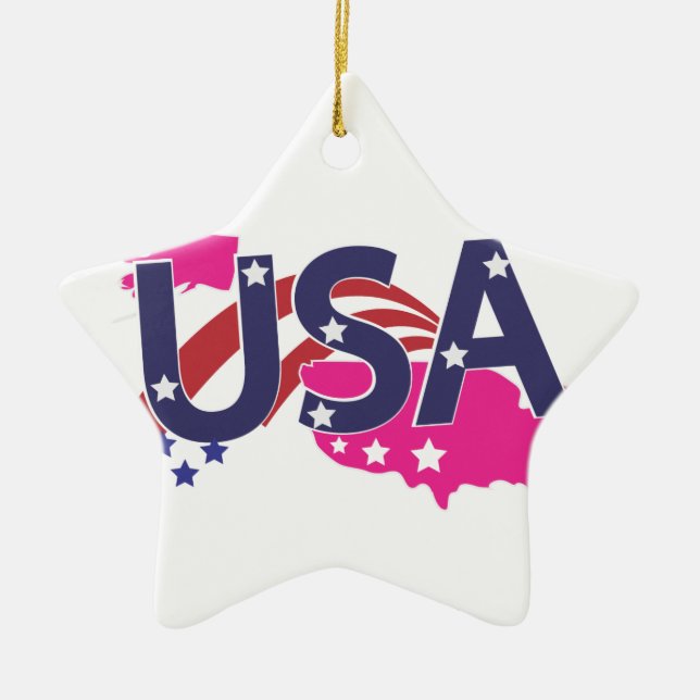 USA CERAMIC TREE DECORATION (Front)
