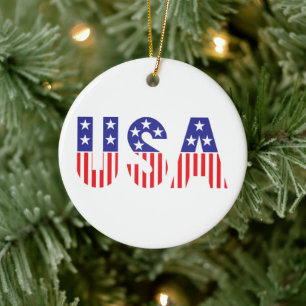 USA CERAMIC TREE DECORATION